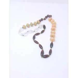 Vtg Retro gold tone wide chunky choker chain bib necklace waterfall multi strand